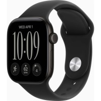 Смарт-годинник Apple Watch Series 12 GPS 46mm Black Aluminium Case with Black Sport Band - M/L (MJEL4RK/A)