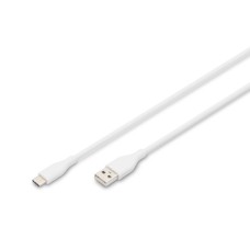 Дата кабель USB 2.0 AM to USB-C 2.0m 60W white Digitus (AK-300340-020-W)