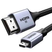 Кабель мультимедійний HDMI M to HDMI micro M 2.0m V2.1 8K60Hz HD164 black Ugreen (15517)