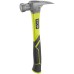 Молоток Ryobi RH16FSS, 450г, рукоятка зі скловолокна, цвяходер, магнітний тримач (5132005333)