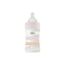 Пляшечка для годування Chicco Well-Being Colors з силіконовою соскою 0м+ 150 мл Рожева (28611.11)