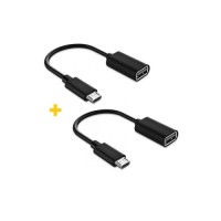 Дата кабель OTG USB 2.0 AF to Micro 5P 0.11m 2PCS black XoKo (XK-AC130-BK2)