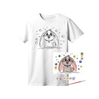 Набір для творчості Rosa футболка-розмальовка, Funny Вunny, бавовна 100, розмір XS (4823098544838)