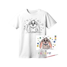 Набір для творчості Rosa футболка-розмальовка, Funny Вunny, бавовна 100, розмір XS (4823098544838)