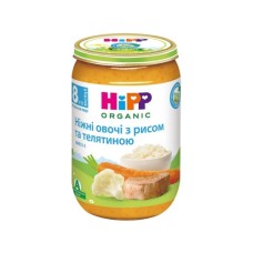 Дитяче пюре HiPP Ніжні овочі з рисом та телятиною 220 г (1223731)