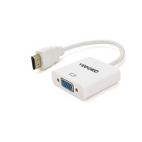 Перехідник HDMI M to VGA F 0.25m white VEGGIEG (YT-C-H-V1W)