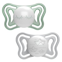 Пустушка Chicco Physio Light силіконова від 16 до 36 місяців люмінесцентна з футляром 2 шт (71039.41)