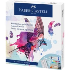 Акварельні фарби Faber-Castell Watercolours Painting Set 12 кольорів у тубах по 5 мл з аксесуарами (169618) (32663)