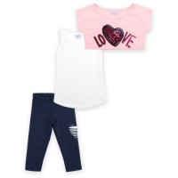 Набір дитячого одягу Breeze "LOVE" з паєток (9007-134G-beige)