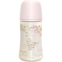 Пляшечка для годування Suavinex Poetry, 270 мл, фізіологічна соска середній потік, світло-рожева (308969)