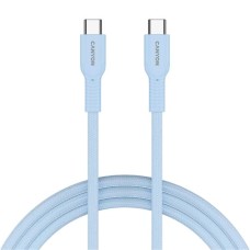 Дата кабель USB-C to USB-C 1.0m OnWire 60CL C-C 60W COLOR Braided 1m Light Blue Canyon (CND-CCAP60AB10LBL)