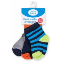 Шкарпетки Luvable Friends 3 пари кольорові, для хлопчиків (23129.6-12 M)