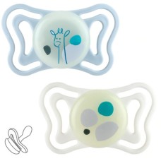 Пустушка Chicco Physio Light силіконова від 2 до 6 місяців 2шт. (люмінесцентна) (71088.41)