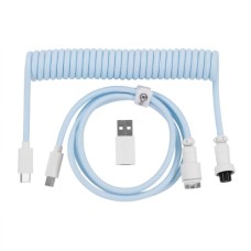 Дата кабель USB-C + USB A to USB-C 1.36m Coiled Aviator blue Keychron (CAB19_KEYCHRON)