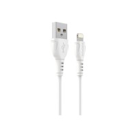 Дата кабель USB 2.0 AM to Lightning 1.0m 2.4A PVC BX51 white BOROFONE (6931474743909)