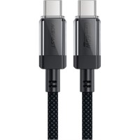 Дата кабель USB-C to USB-C 1.2m 60W stainless steel C12-03 Black Acefast (6974316283317)