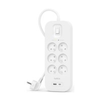 Мережевий фільтр живлення Belkin 6хТипE, 16А, USB-A/USB-C 18Вт, 2м (SRB002CA2M)