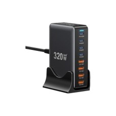 Зарядний пристрій Essager 4xUSB-C + 4xUSB 320W GaN (EZC320W-QJB0G-Z)