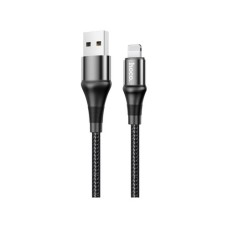 Дата кабель USB 2.0 AM to Lightning 1.0m 2.4A nylon X50 black HOCO (6931474734198)