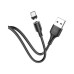 Дата кабель USB 2.0 AM to Micro 5P 1.0m 2.4A magnetic PVC X52 black HOCO (6931474735539)