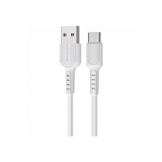Дата кабель USB 2.0 AM to USB-C 1.0m 2A PVC BX16 white BOROFONE (6957531099468)