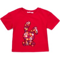 Футболка дитяча First kids із зайчиком (756-116G-red)