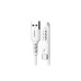Дата кабель USB 2.0 AM to USB-C 1.0m 2.4A silicone white Denmen (DM-D42T-WH)