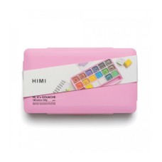 Гуашеві фарби HIMI Jelly Cup 18 кольори по 30 мл,, рожевий пластик.пенал (6974712453697)