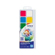 Акварельні фарби Kite Classic, 12 кольорів (K-061)