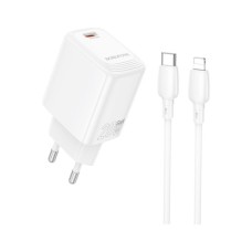 Зарядний пристрій BOROFONE BN26 Fuente USB-C PD20W + cable USB-C to Lightning White (6941991120244)