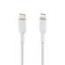 Дата кабель USB 2.0 AM to Lightning 1.0m braided white Belkin (CAA004BT1MWH)