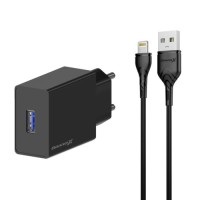 Зарядний пристрій Grand-X CH03LTB USB + cable USB to Lightning 10.5W Black (CH-03LTB)