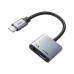 Перехідник USB-C M to 3.5mm F + USB-C F PD60W Cabletime (CA915750)