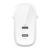 Зарядний пристрій Belkin 30W 2хUSB-С PD PPS white (WCB010VFWH)