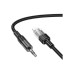 Кабель мультимедійний Lightning to 3.5mm M 1.0m UPA27 Spirit transparent Black HOCO (6942007612524)