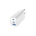 Зарядний пристрій Gembird USB-A + 2xType-C (PD18W + QC3.0 27W) white (TA-UC-PDQC65-01-W)