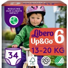 Підгузки Libero Up&Go Розмір 6 (13-20 кг) 34 шт (7322541742861)