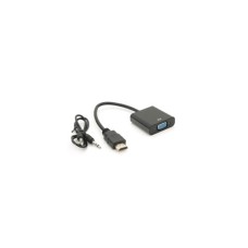 Перехідник HDMI M to VGA F + Audio 0.1m 4K/2K black Voltronic (YT-C-HDMI(M)/VGA(F)+AUX-B)