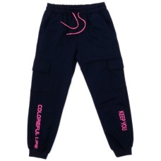 Штани дитячі Joi спортивні на манжетах (921-164G-blue)