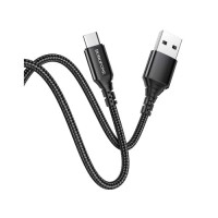 Дата кабель USB 2.0 AM to Micro 5P 1.0m 2.4A BX54 black BOROFONE (6931474745811)