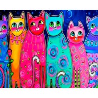 Картина по номерам Santi Art cats, 40*50см на підрамнику алмазна (954451)