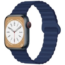 Ремінець до смарт-годинника Drobak Silicone Magnetic Link для Apple Watch All Series Ultra 2 49/45/44/42mm Midnight blue (898927)