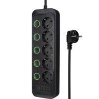Мережевий фільтр живлення XoKo XK-SP-5-2-1-BK