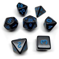 Набір кубиків для настільних ігор Games 7 Days Opaque 7 Dice Set - Black (w-blue) (g7dopaq12)