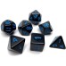 Набір кубиків для настільних ігор Games 7 Days Opaque 7 Dice Set - Black (w-blue) (g7dopaq12)