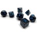 Набір кубиків для настільних ігор Games 7 Days Opaque 7 Dice Set - Black (w-blue) (g7dopaq12)