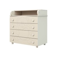 Комод-пеленатор Angelo Ведмедик з серцем (айворі) 90х51х90 (14002)