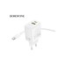 Зарядний пристрій BOROFONE BN29 Fuente 1xUSB-C PD30W + 1xUSB QC3.0 White (6941991120329)