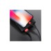 Дата кабель USB 2.0 AM to Lightning 1.0m 2A 18W nylon black+red HOCO (6957531080190)
