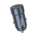 Зарядний пристрій HOCO Z57 USB-C PD30W car charger metal gray (6942007633048)
